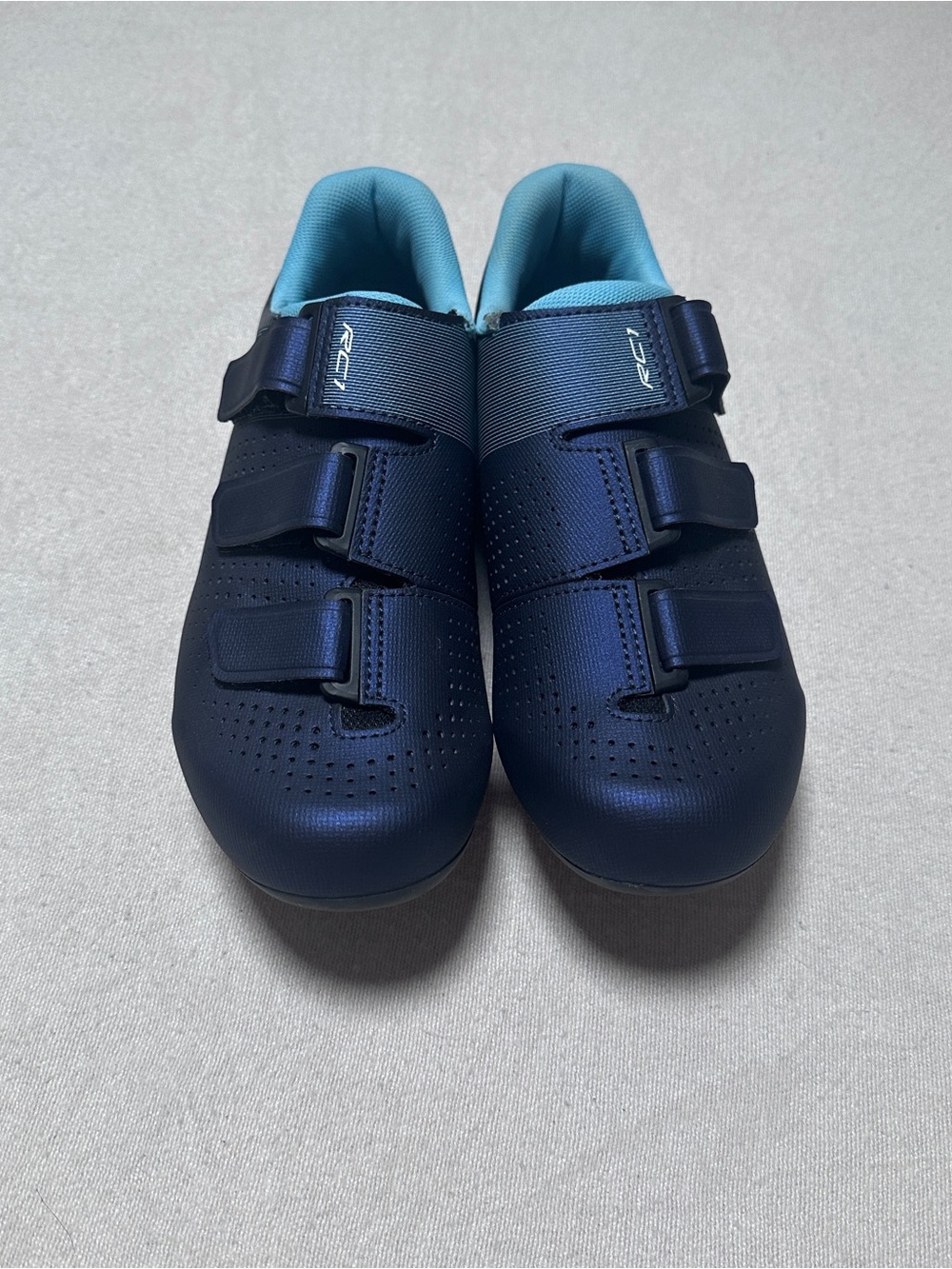 Shimano Black Cycling Shoe with Delta Clips, Teal Liner and Hook-and-Loop Straps